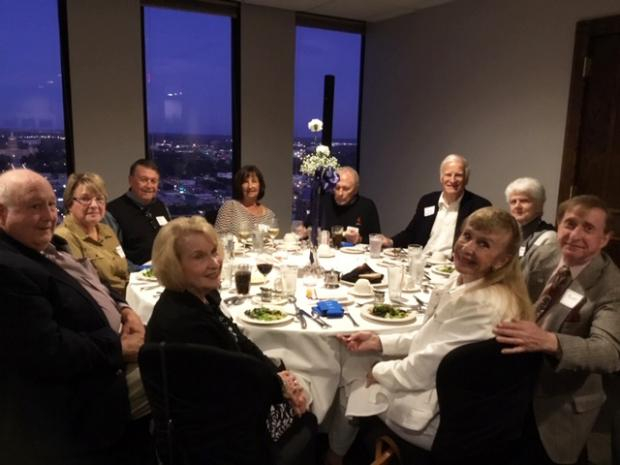 Dinner Embassy Club Charlie Miller, Annette Miller, Belinda Price Brent, Bert Brent, Carolyn Villeneuve, Doug Dorner, Cooper Weeks, Nancy Davis, Joe Davis Barb, Elder Bellizzi